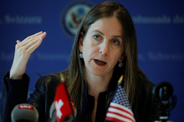us treasury under secretary for terrorism and financial intelligence sigal mandelker addresses a press roundtable at the us embassy in bern switzerland september 10 2019 photo reuters us treasury under secretary for terrorism and financial intelligence sigal mandelker addresses a press roundtable at the us embassy in bern switzerland september 10 2019 photo reuters