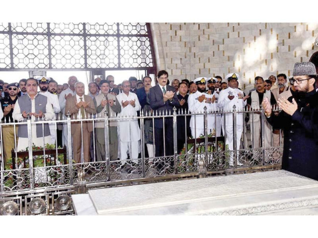 sindh chief minister governor imran ismail and cabinet members offered fateha and laid floral wreaths at the mausoleum of the quaid e azam muhammad ali jinnah on the occasion of his 71st death anniversary photo app sindh chief minister governor imran ismail and cabinet members offered fateha and laid floral wreaths at the mausoleum of the quaid e azam muhammad ali jinnah on the occasion of his 71st death anniversary photo app