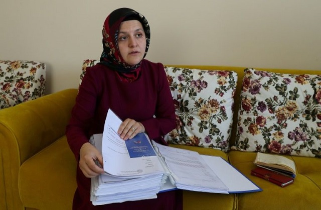 sumeyye yilmaz believes her husband mustafa yilmaz has been abducted and fears he may be being tortured photo afp