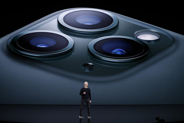 ceo tim cook presents the new iphone 11 pro at an apple event at their headquarters in cupertino california us september 10 2019 photo reuters