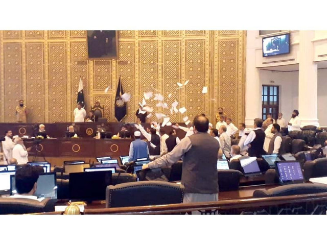 an opposition mpa throws shredded copies of the agenda in k p assembly on thursday photo express an opposition mpa throws shredded copies of the agenda in k p assembly on thursday photo express