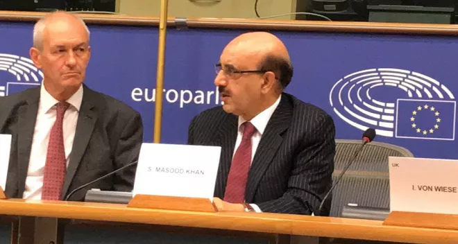 ajk president attends friends of kashmir conference in european parliament photo twitter masood khan ajk president attends friends of kashmir conference in european parliament photo twitter masood khan