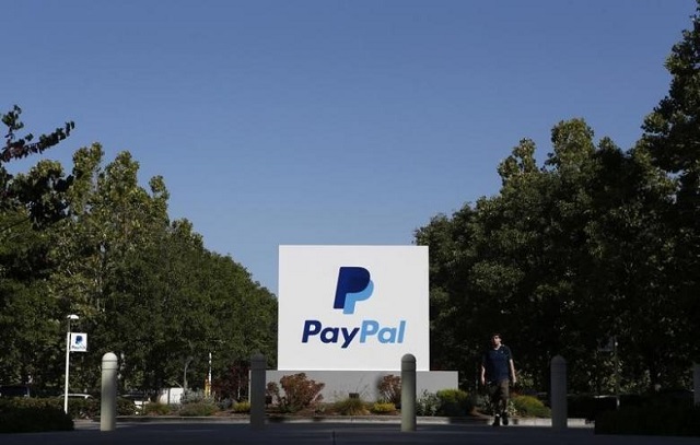 a paypal sign is seen at an office building in san jose california may 28 2014 photo reuters