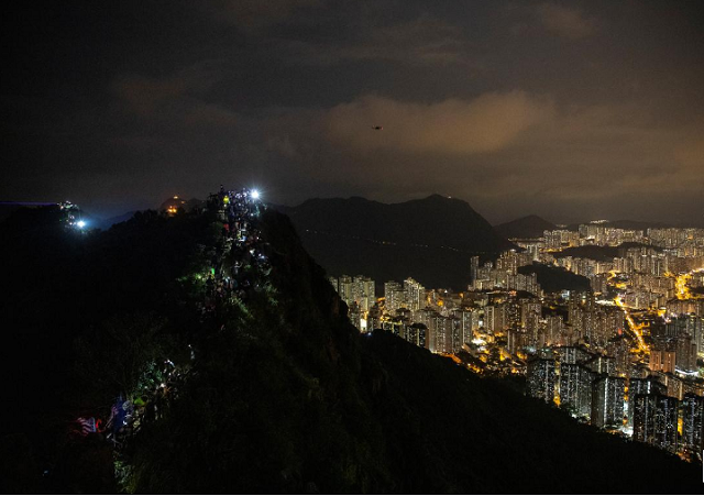 anti government protesters gather at lion rock in hong kong china photo reuters