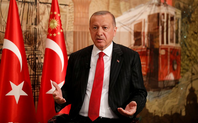 turkish president tayyip erdogan speaks during an interview with reuters in istanbul turkey september 13 2019 photo reuters