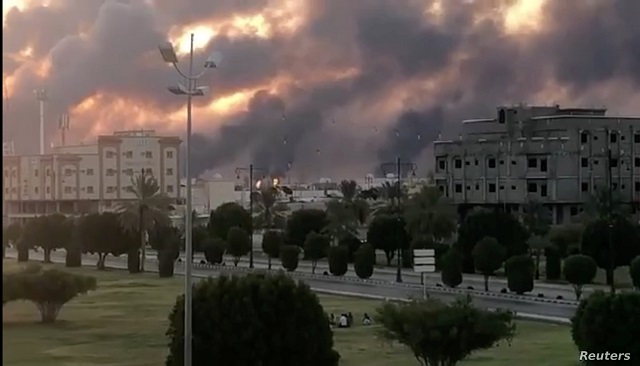 smoke is seen following a fire at an armco factory in abqaiq saudi arabia photo reuters