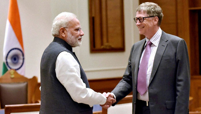 a file photo of a meeting between microsoft founder bill gates and indian pm narendra modi