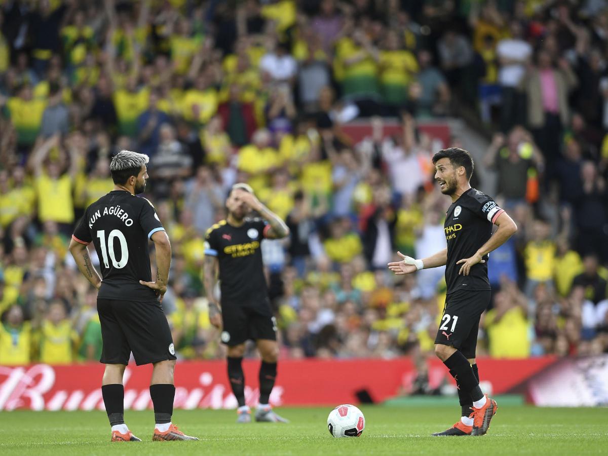 city regained their composure and got a foothold in the game before half time when sergio aguero headed home bernardo silva 039 s cross photo afp