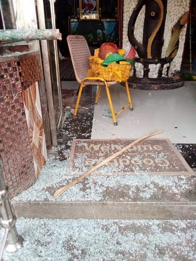 a mob attacked a school and desecrated a temple in district ghotki after a hindu school teacher was booked on charges of blasphemy photo twitter