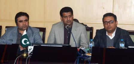 balochistan minister for finance zahoor ahmed buledi l during a press conference in quetta photo express