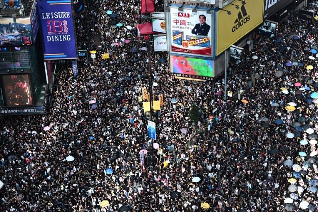 hong kong saw another huge rally on sunday photo afp