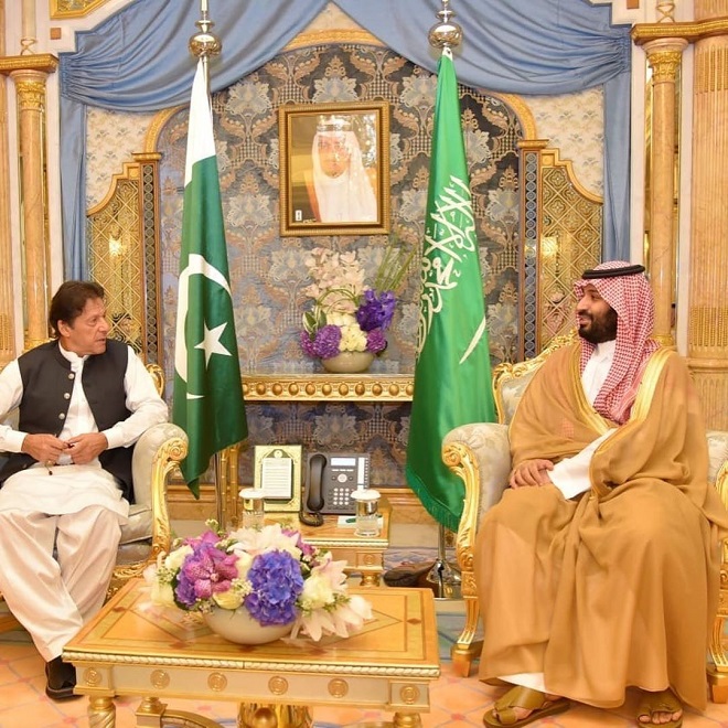 pm imran khan meets saudi crown prince muhammad bin salman in jeddah on thursday photo pm house