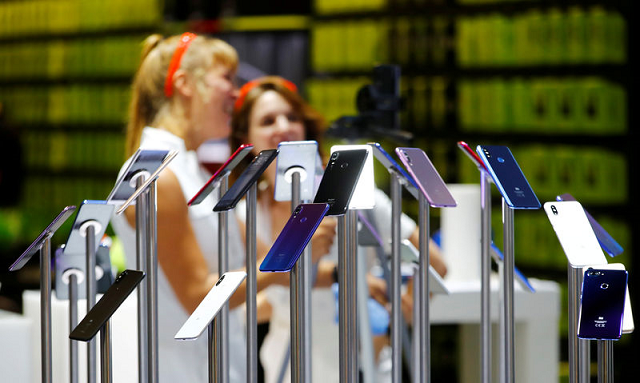 smartphones are pictured at the ifa consumer tech fair in berlin germany september 6 2019 photo reuters