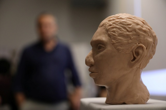 the artistic rendering of the head and face of a 13 year old girl from the the prehistoric human species denisovan based on technology developed by hebrew university photo reuters