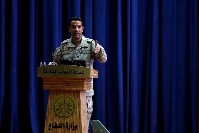 saudi led coalition spokesperson colonel turki al malki photo reuters file