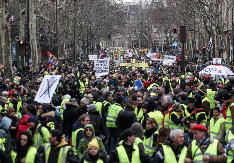 the yellow vest movement erupted 10 months ago and blindsided president emmanuel macron who protesters accused of being out of touch with the needs of ordinary french people photo afp