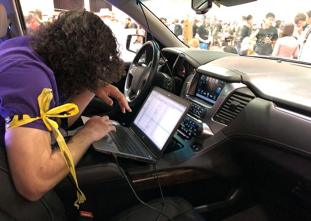 an attendee of the 2019 def con cybersecurity event is seen at the conference 039 s car hacking village in las vegas nevada us august 9 2019 photo reuters an attendee of the 2019 def con cybersecurity event is seen at the conference 039 s car hacking village in las vegas nevada us august 9 2019 photo reuters