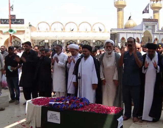 funeral prayers of major adeel shahid offered in karachi screengrab