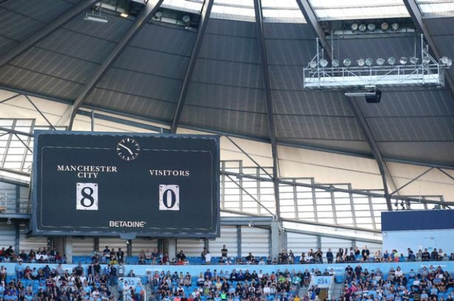 guardiola was delighted that his team did not ease off after storming into a 5 0 lead in just 18 minutes at the etihad stadium photo afp guardiola was delighted that his team did not ease off after storming into a 5 0 lead in just 18 minutes at the etihad stadium photo afp