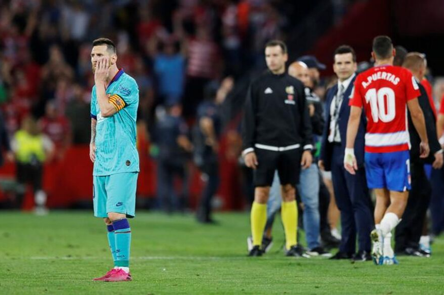 messi was still not deemed fit enough to start at los carmenes while fati the 16 year old who has lit up la liga in recent weeks also began the game on the bench photo afp