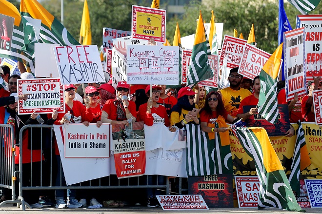 counter demonstrators protest during a quot howdy modi quot rally at nrg stadium in houston us photo reuters