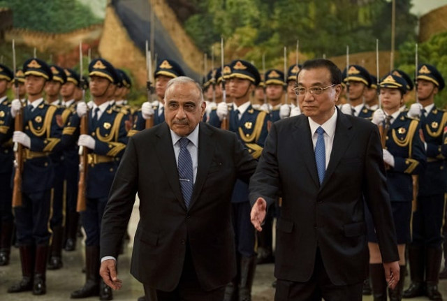iraqi prime minister adel abdel mahdi front r inspects honour guards with chinese premier li keqiang during a ceremony in beijing photo afp iraqi prime minister adel abdel mahdi front r inspects honour guards with chinese premier li keqiang during a ceremony in beijing photo afp