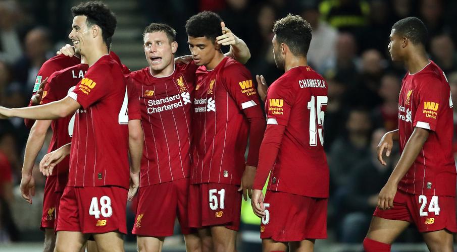 the reds who have won the competition a record eight times beat milton keynes dons 2 0 to reach the fourth round photo afp