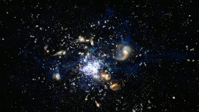 this artist 039 s impression of the formation of a galaxy cluster in the early universe was released in 2014 as a handout by the european southern observatory photo afp file this artist 039 s impression of the formation of a galaxy cluster in the early universe was released in 2014 as a handout by the european southern observatory photo afp file