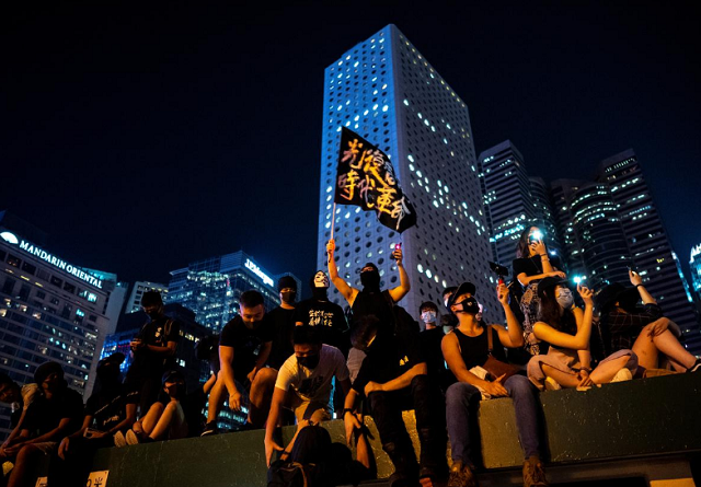 anti government protesters attend a rally at edinburgh place to show solidarity with detained political activists held at san uk ling detention center in hong kong photo reuters