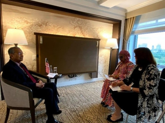 malaysian prime minister mahathir mohamad during an interview at the ritz carlton hotel in new york photo pm office malaysian prime minister mahathir mohamad during an interview at the ritz carlton hotel in new york photo pm office