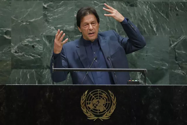 pm imran khan addresses unga session in new york on friday photo afp pm imran khan addresses unga session in new york on friday photo afp