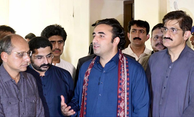 ppp chairman bilawal bhutto zardari speaks to media in sehwan sindh photo online