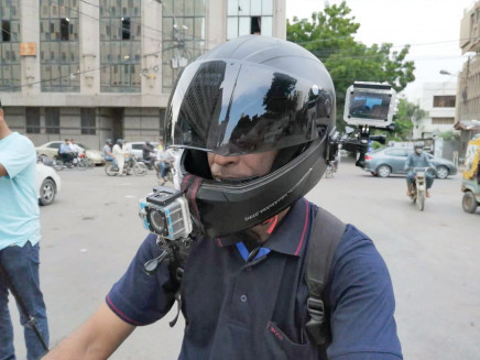 abdul qudoos takes his followers along on a ride across some of the city s most ghettoised neighbourhoods through the two cameras which he has retrofitted on his helmet photo express