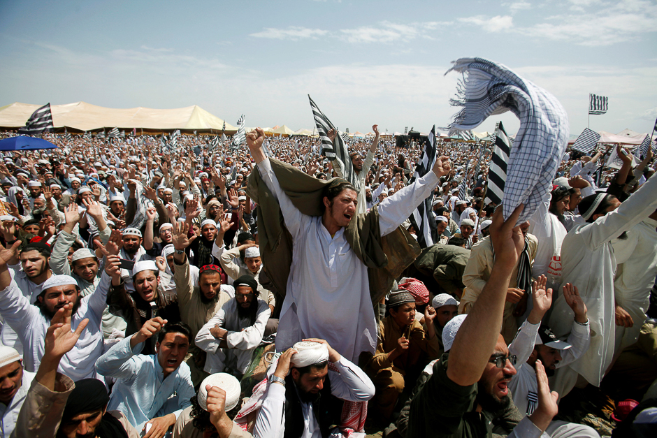 a file photo of supporters of the jamiat ulema i islam fazl religious party in nowshera pakistan photo afp