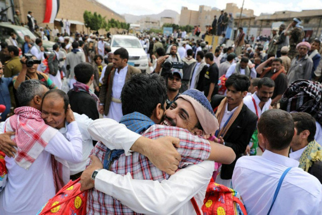 houthis unilaterally release hundreds of detainees photo reuters houthis unilaterally release hundreds of detainees photo reuters