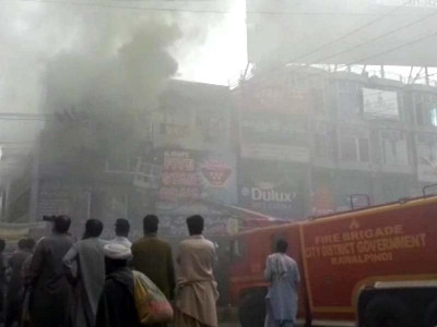 fire erupts in foam warehouse