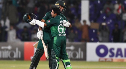 pakistan win by five wickets claim odi series two nil