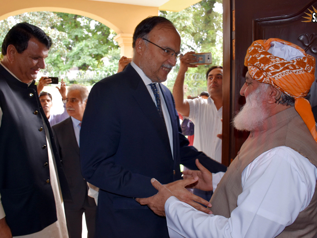 pml n delegation meets with maulana fazlur rehman photo sabah