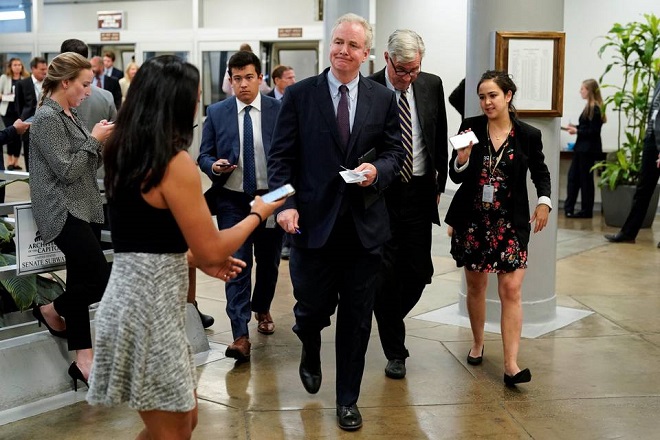 senator chris van hollen speaks to reporters as he arrives for a vote on capitol hill photo reuters file