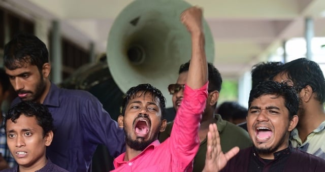 an undergraduate student was beaten to death for criticising the government over a water sharing deal with india photo afp