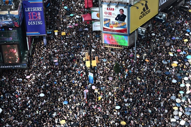 hong kong saw another huge rally on sunday photo afp