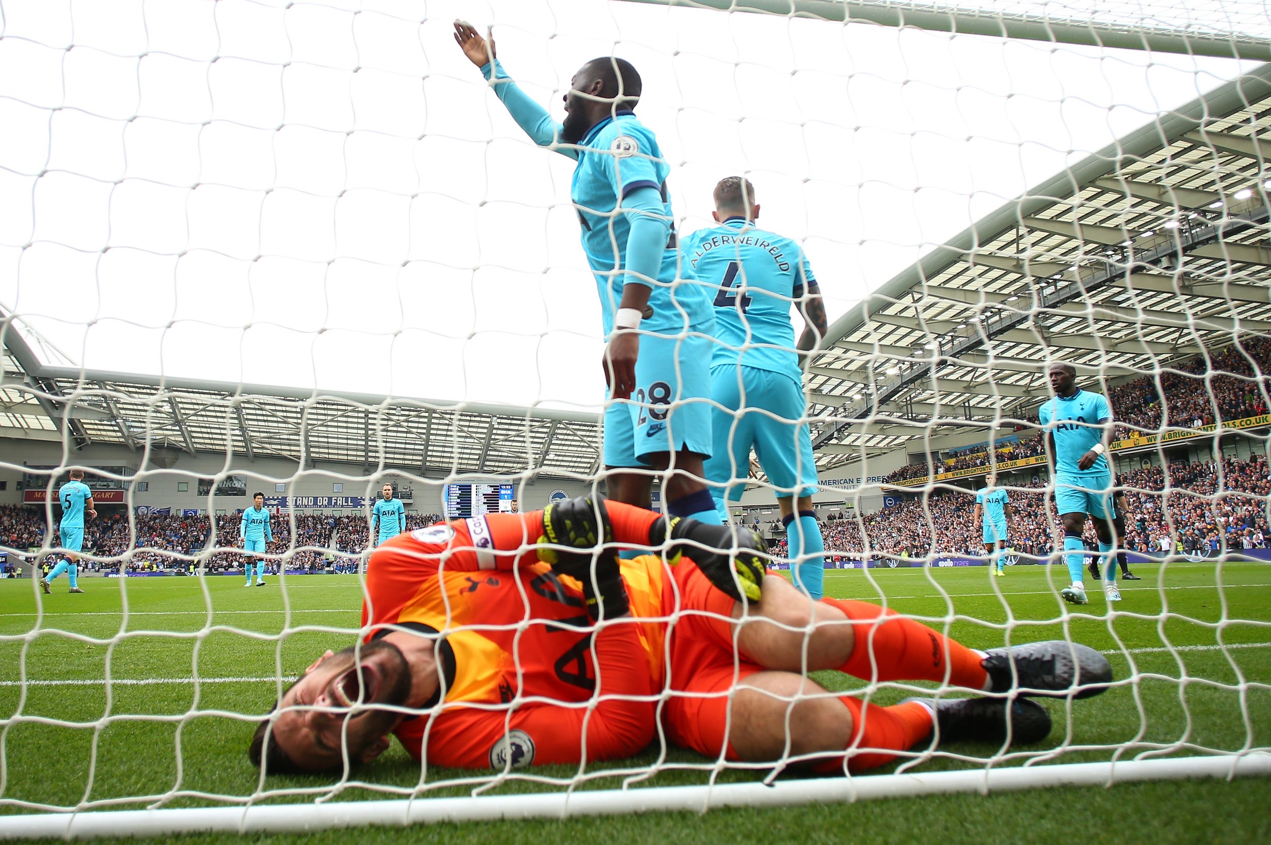 frenchmen was stretchered from the field screaming in pain after dropping a cross before falling backwards and landing photo afp