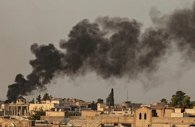smoke billows following turkish bombardment on syria 039 s northeastern town of ras al ain in the hasakeh province along the turkish border on october 9 2019 photo afp smoke billows following turkish bombardment on syria 039 s northeastern town of ras al ain in the hasakeh province along the turkish border on october 9 2019 photo afp