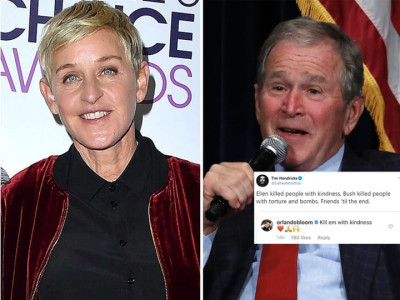 people are not happy about ellen degeneres friendship with george w bush people are not happy about ellen degeneres friendship with george w bush