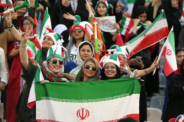 with every goal the iranian team scored the cheers in the women 039 s section grew louder photo afp