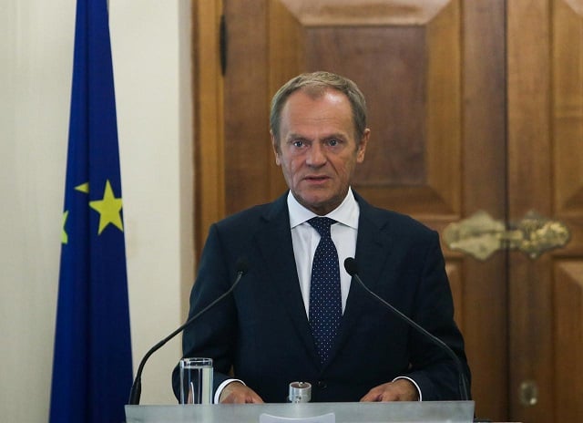 european council president donald tusk attends a news conference at the presidential palace in nicosia cyprus october 11 2019 photo reuters