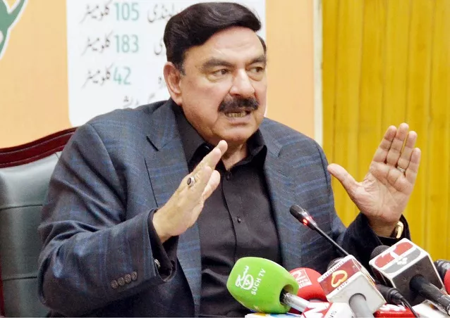 federal minister for railways sheikh rasheed addresses press conference in lahore photo ppi federal minister for railways sheikh rasheed addresses press conference in lahore photo ppi