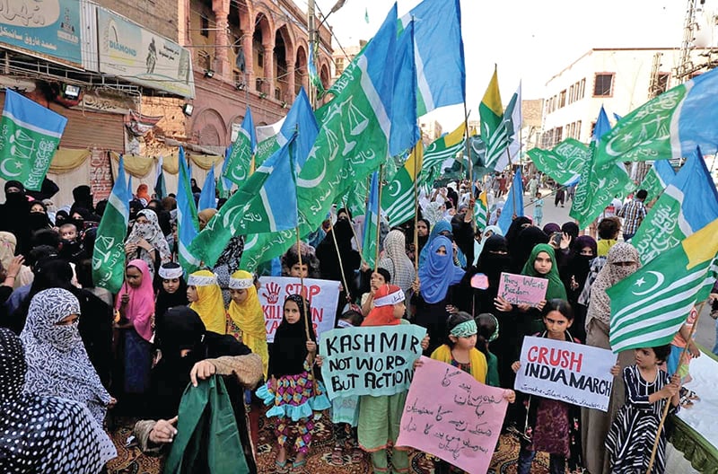 thousands gathered in hyderabad on sunday to express solidarity with the people of indian occupied kashmir photos nni