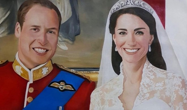 pakistani artist rabia zakir paints a portrait of uk s prince william and his wife kate middleton photo rabia zakir pakistani artist rabia zakir paints a portrait of uk s prince william and his wife kate middleton photo rabia zakir