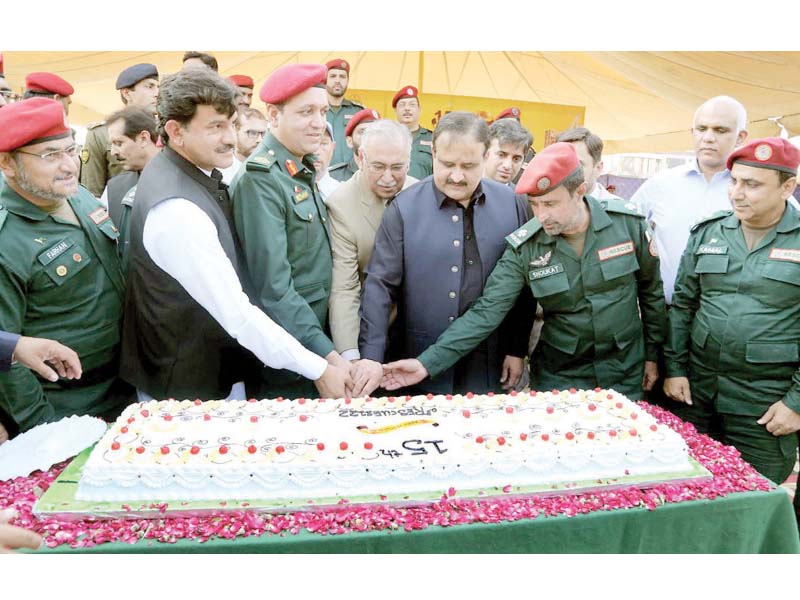 chief minister usman buzdar cuts a cake on the 15th anniversary of rescue 1122 photo nni